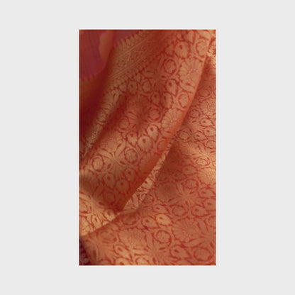 Sara, Dual Shift Orange and Pink Banarasi Kota Saree by Shobhangini, Banarasi Kota Saree, Silk Saree