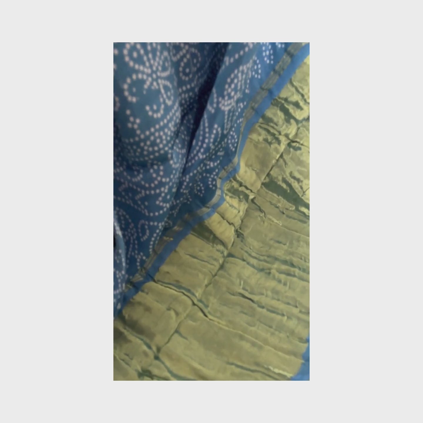 Neelam, Blue Modal Saree with Bandhani and Zari Work on Pallu by Shobhangini, Modal Saree, Bandhani Saree