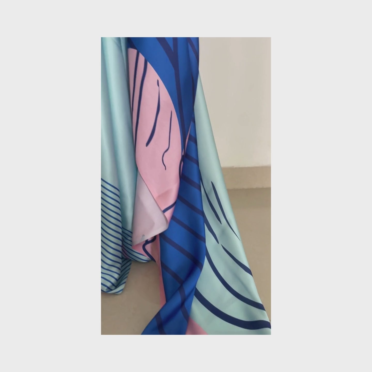 Nilah, Shobhangini Satin Silk Saree, Blue Digital Print Saree