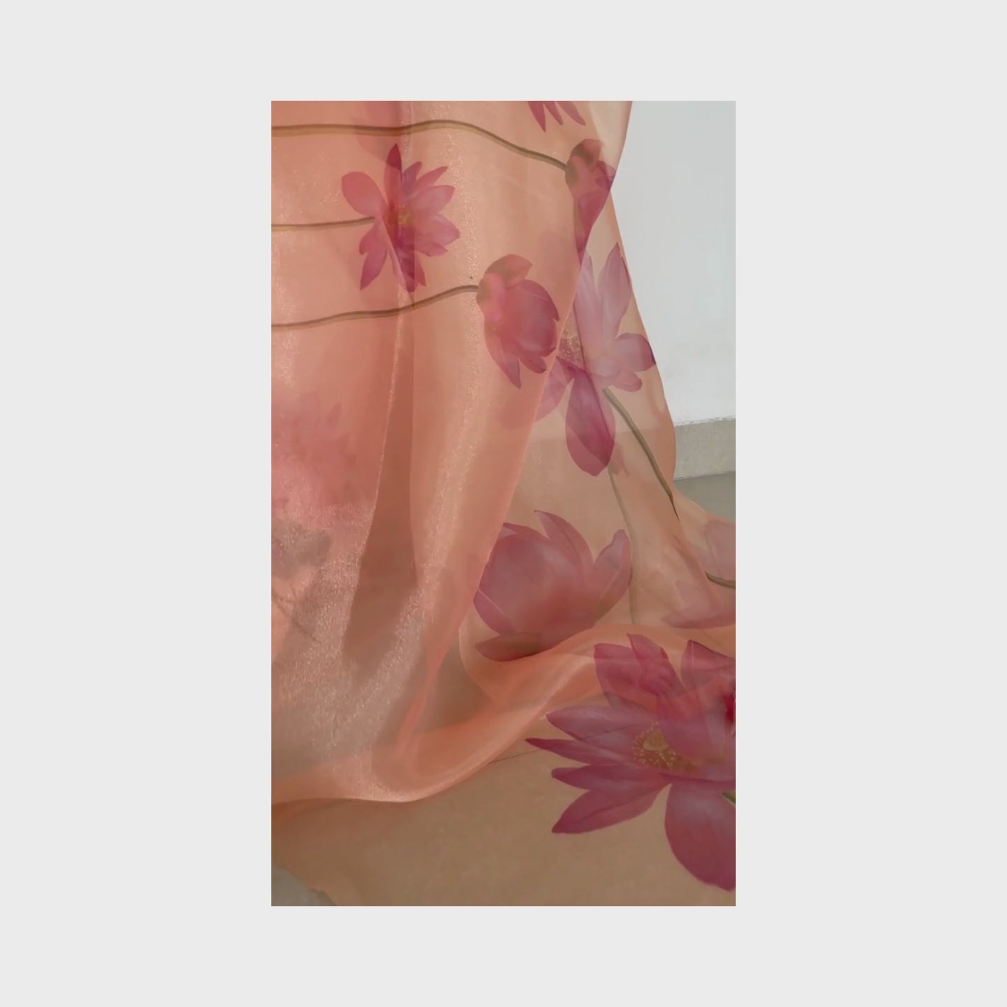 Padmaja, Orange Organza Saree by Shobhangini, Organza Saree, Orange Saree