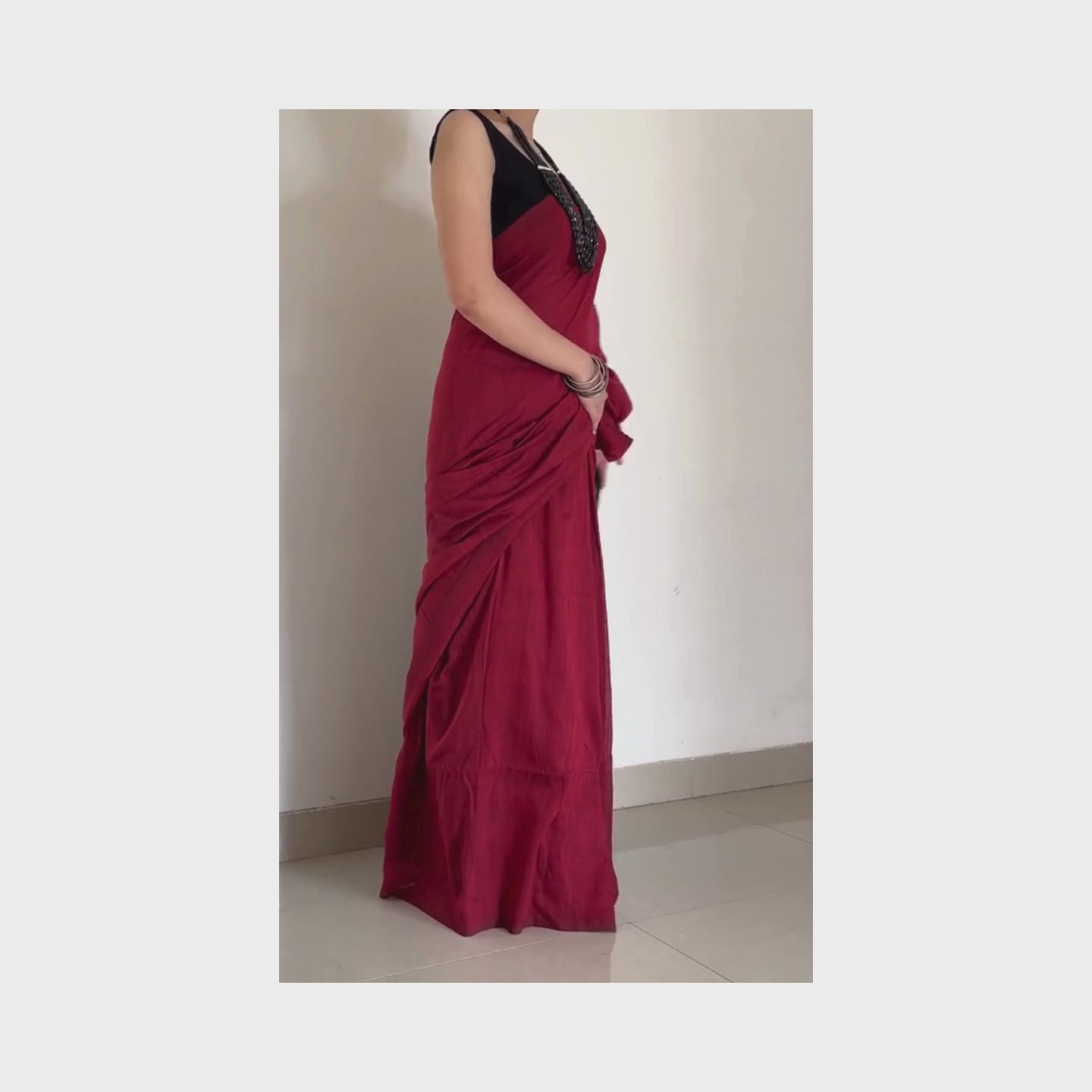 Damini, Red and Black Khadi Saree by Shobhangini, Khadi Saree, Cotton Saree